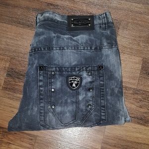 Gray Acid Wash Denim